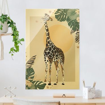 Glasbild - Safari Tiere - Giraffe - Hochformat 2:3