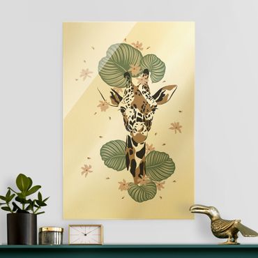 Glasbild - Safari Tiere - Portrait Giraffe - Hochformat 2:3