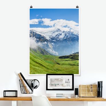 Poster - Schweizer Alpenpanorama - Hochformat 3:4