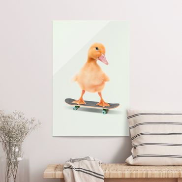 Glasbild - Skate Ente - Hochformat 2:3