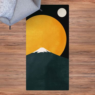 Kork-Teppich - Sonne, Mond und Berge - Hochformat 1:2