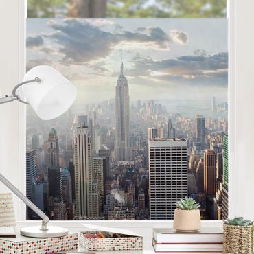Fensterfolie - Sichtschutz - Sonnenaufgang in New York - Fensterbilder