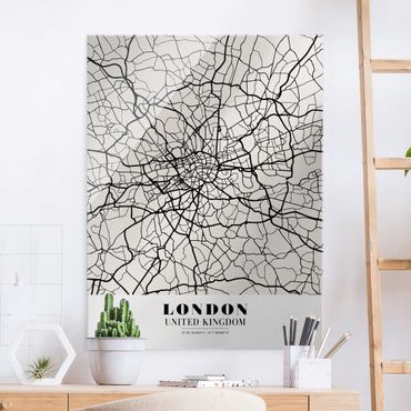 Glasbild - Stadtplan London - Klassik - Hochformat 4:3