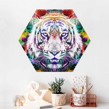 Hexagon-Forexbild - Street Art Tiger