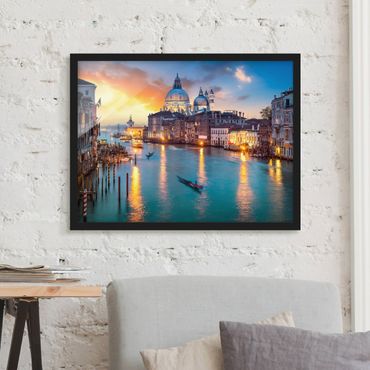 Bild mit Rahmen - Sunset in Venice - Querformat