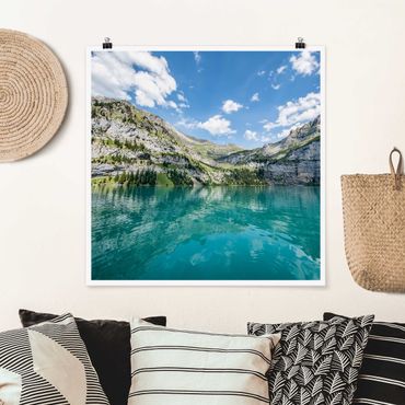 Poster - Traumhafter Bergsee - Quadrat 1:1