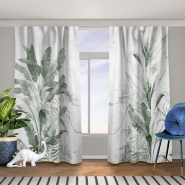 Vorhang - Tropische Palmen und Blätter