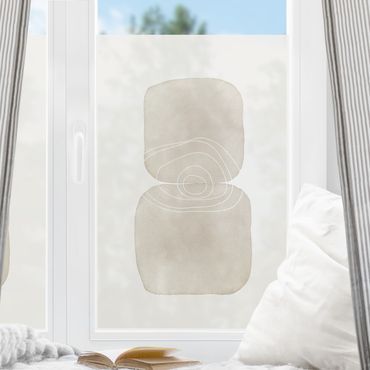 Fensterfolie - Sichtschutz - Verspielte Impressionen in Grau - Fensterbilder