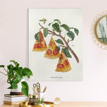 Leinwandbild - Vintage Pflanze - Pizza - Hochformat 3:4