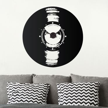 Wandtattoo-Uhr Vinyl Love