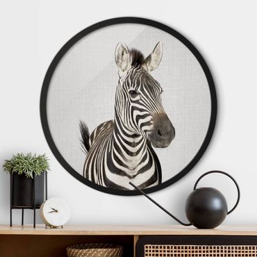 Rundes Gerahmtes Bild - Zebra Zilla