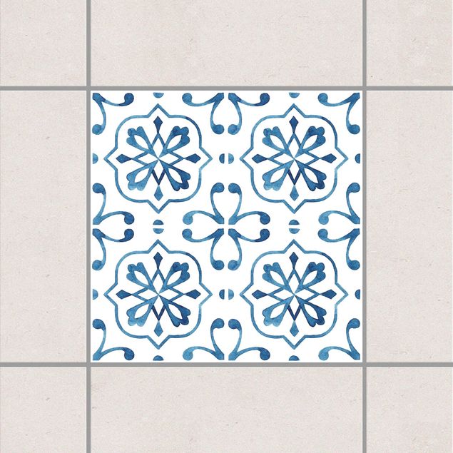 Küchen Deko Blau Weiß Muster Serie No.4