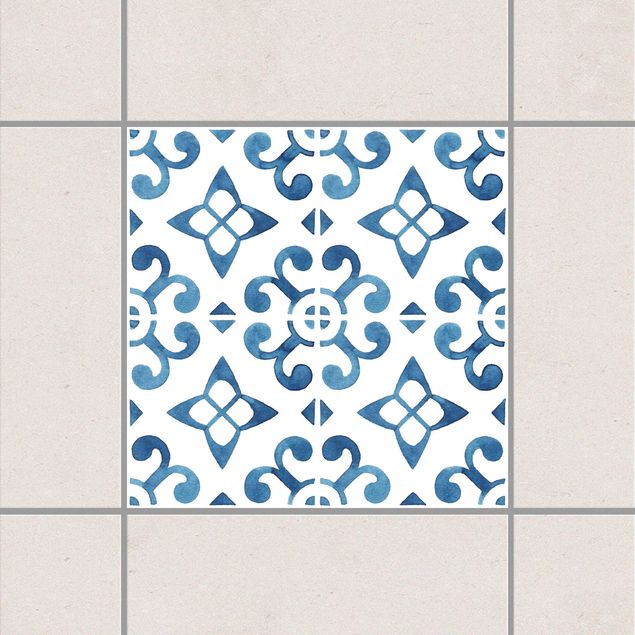 Küche Dekoration Blau Weiß Muster Serie No.5