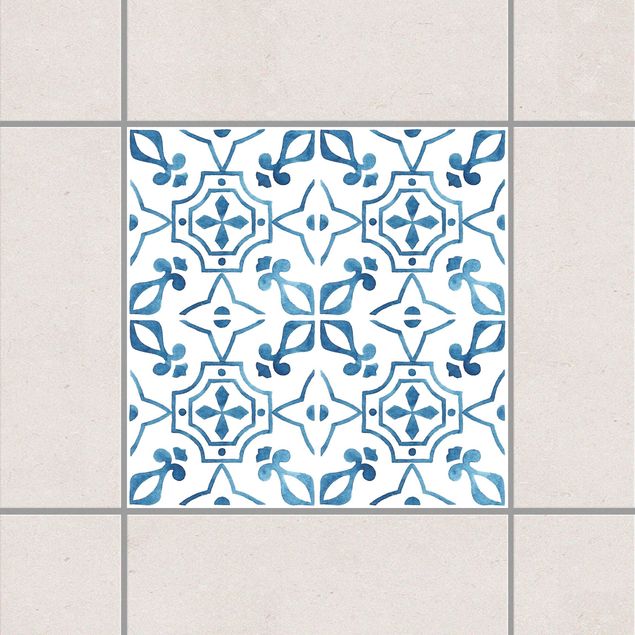Küche Dekoration Blau Weiß Muster Serie No.9
