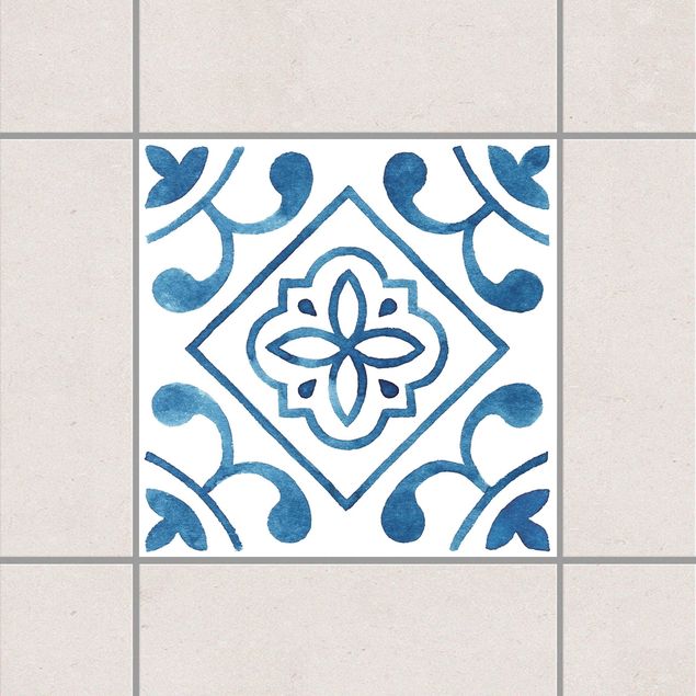 Küchen Deko Muster Blau Weiß Serie No.2