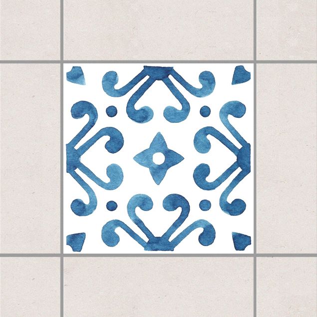 Küche Dekoration Muster Blau Weiß Serie No.7