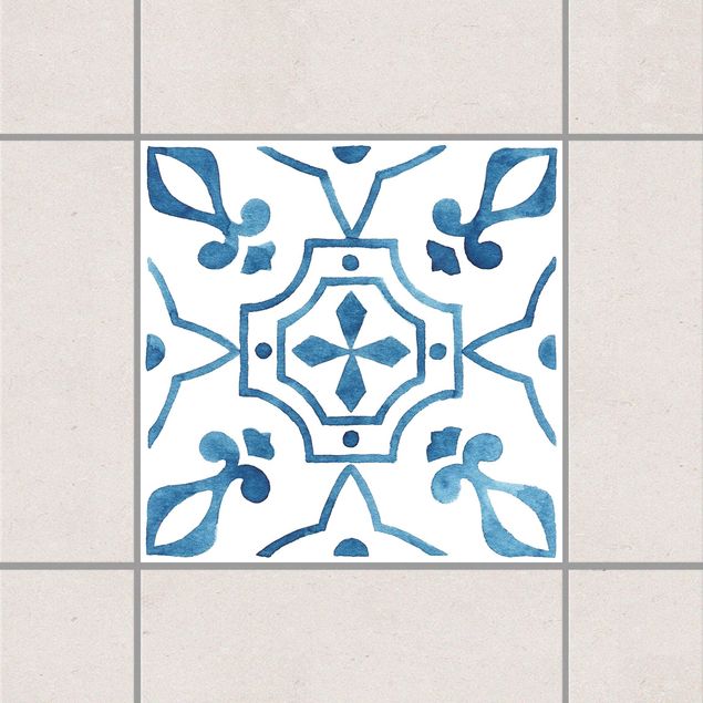 Küchen Deko Muster Blau Weiß Serie No.9