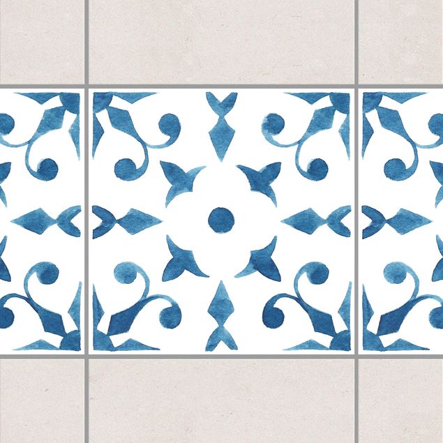 Küche Dekoration Muster Blau Weiß Serie No.6