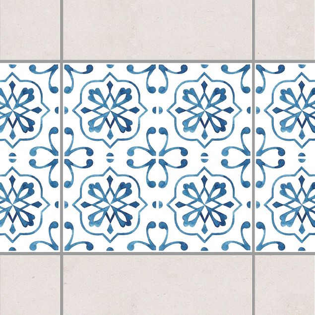 Küche Dekoration Blau Weiß Muster Serie No.4