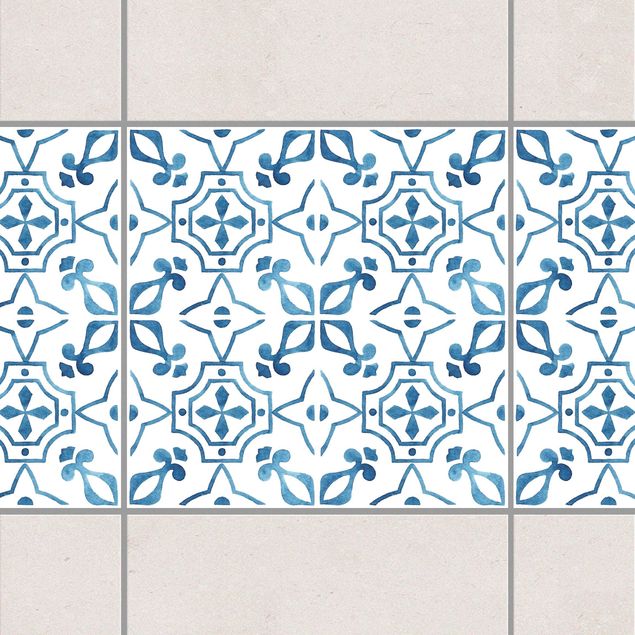 Küche Dekoration Blau Weiß Muster Serie No.9