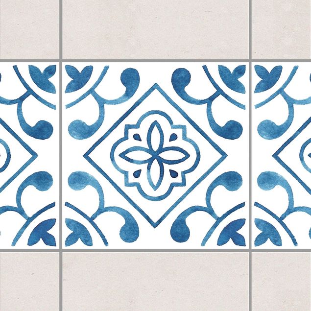 Küche Dekoration Muster Blau Weiß Serie No.2