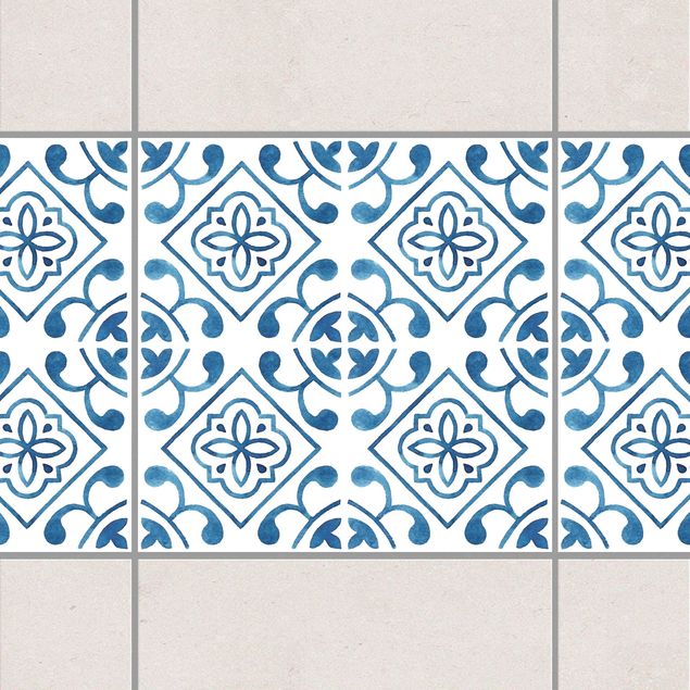 Küchen Deko Blau Weiß Muster Serie No.2