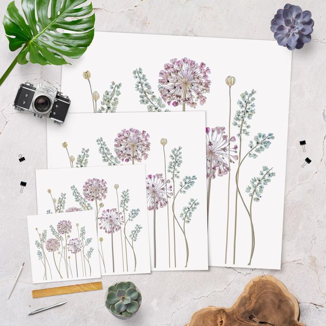 Wanddeko Büro Allium Illustration