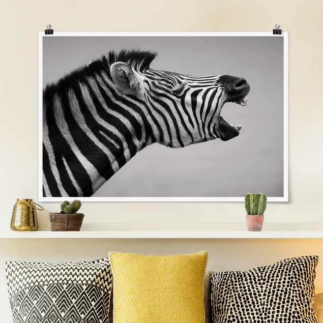 Wanddeko Schlafzimmer Brüllendes Zebra II