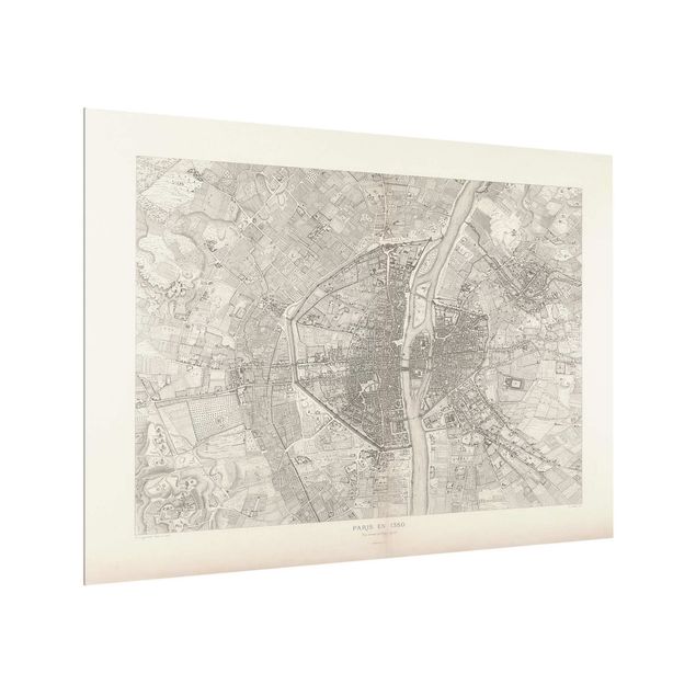 Wanddeko Stadtplan Vintage Karte Paris
