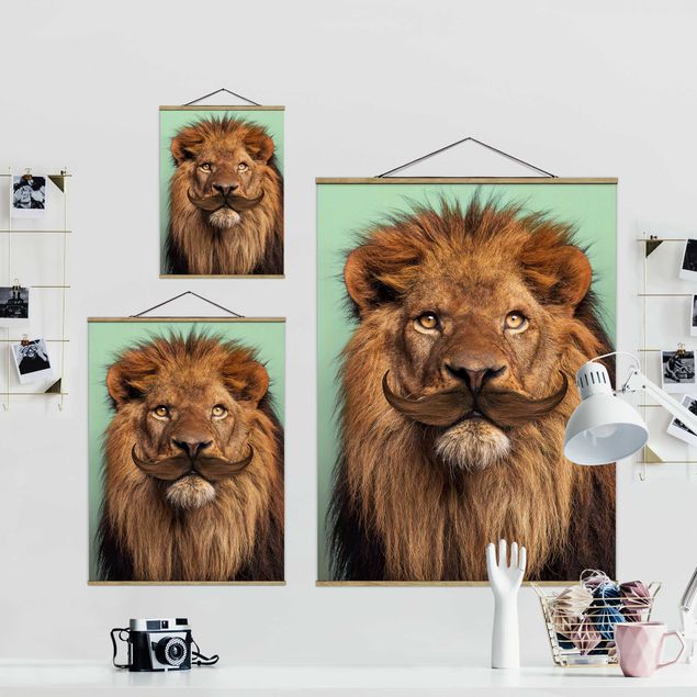 Wanddeko Büro Löwe mit Bart