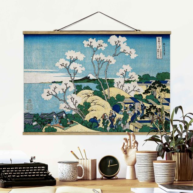 Wanddeko blau Katsushika Hokusai - Der Fuji von Gotenyama