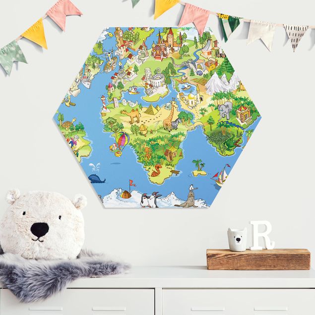 Kinderzimmer Deko Great and funny Worldmap