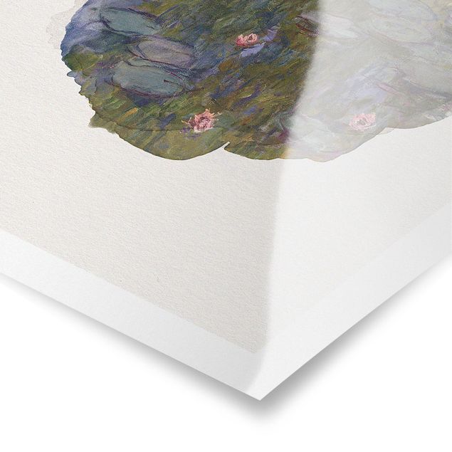 Wanddeko Büro Wasserfarben - Claude Monet - Seerosen (Nympheas)