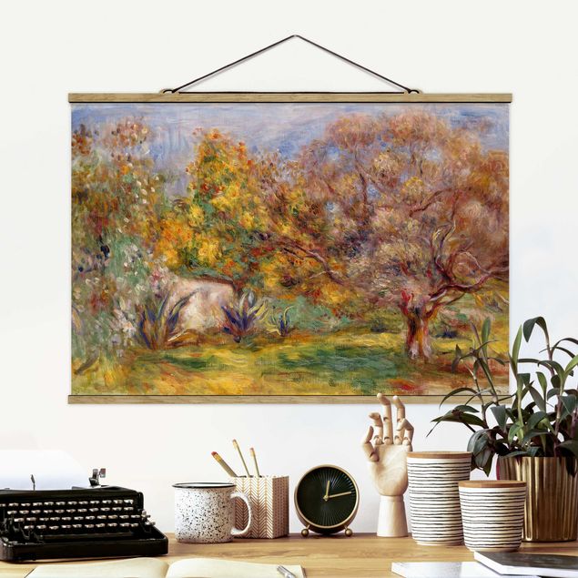 Wanddeko bunt Auguste Renoir - Garten mit Olivenbäumen