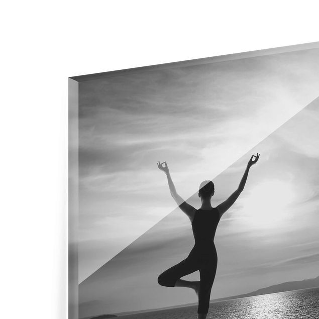 Wanddeko schwarz-weiß Yoga schwarz weiss