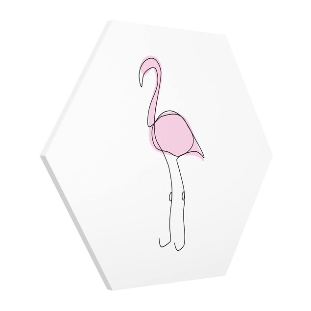 Wanddeko Jungenzimmer Flamingo Line Art
