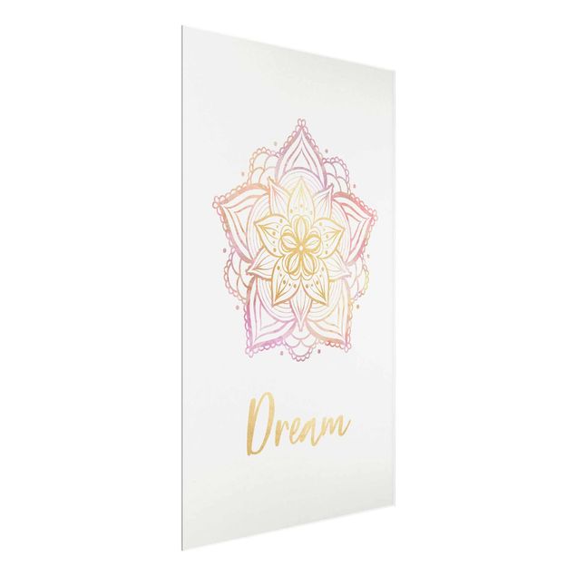 Wanddeko Esszimmer Mandala Illustration Dream gold rosa
