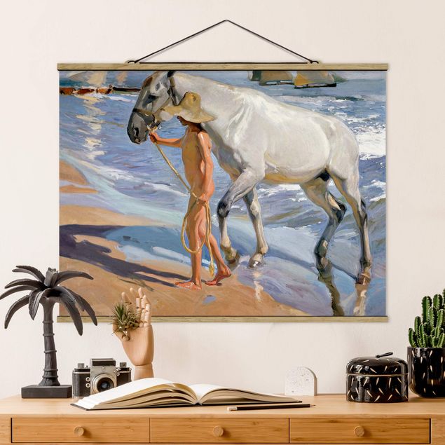 Wanddeko Wohnzimmer Joaquin Sorolla - Das Bad des Pferdes