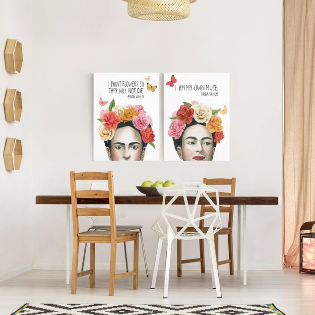 Wanddeko Wohnzimmer Fridas Gedanken Set I