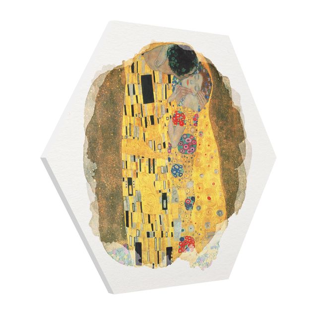 Wanddeko Flur Wasserfarben - Gustav Klimt - Der Kuss