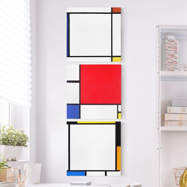 Wanddeko Wohnzimmer Piet Mondrian - Quadratische Kompositionen