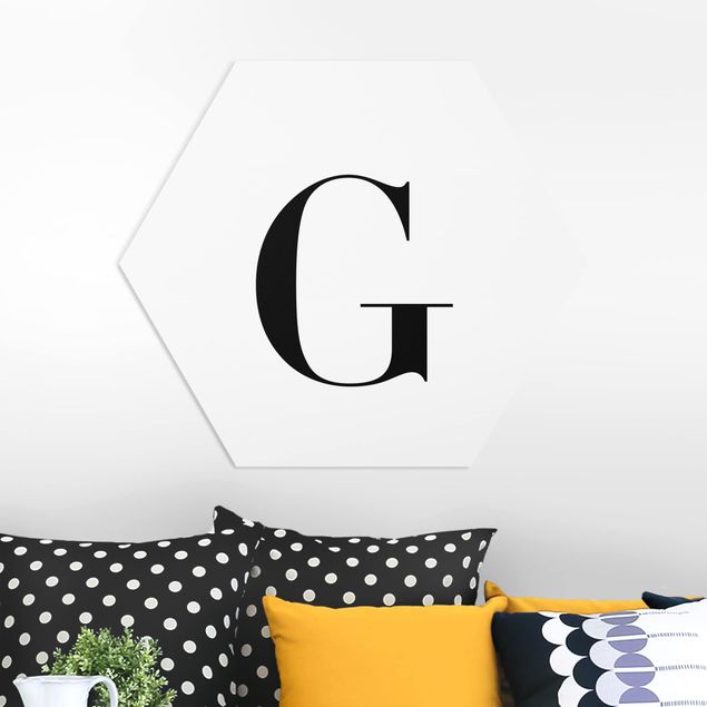 Wanddeko Schlafzimmer Buchstabe Serif Weiß G