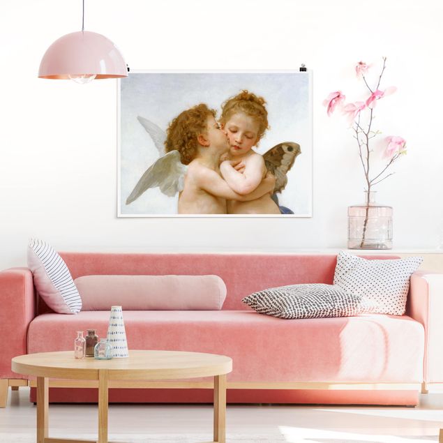 Wanddeko Schlafzimmer William Adolphe Bouguereau - Der erste Kuss