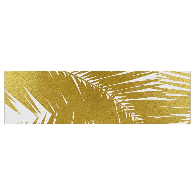 Klebefolien selbstklebend Blick durch goldene Palmenblätter