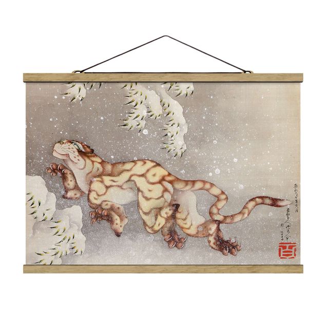 Wanddeko Flur Katsushika Hokusai - Tiger in Schneesturm