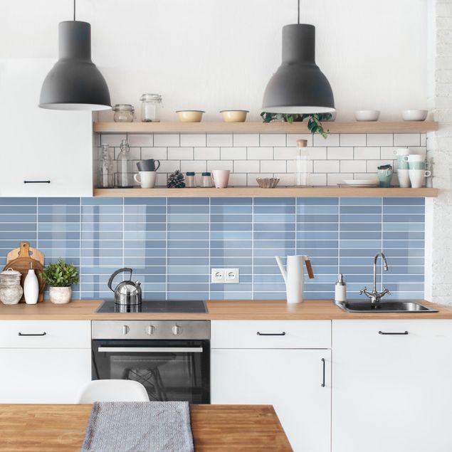 Wanddeko Küche Metro Fliesen - Hellblau