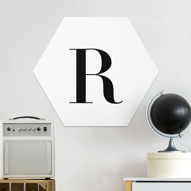 Wanddeko Schlafzimmer Buchstabe Serif Weiß R