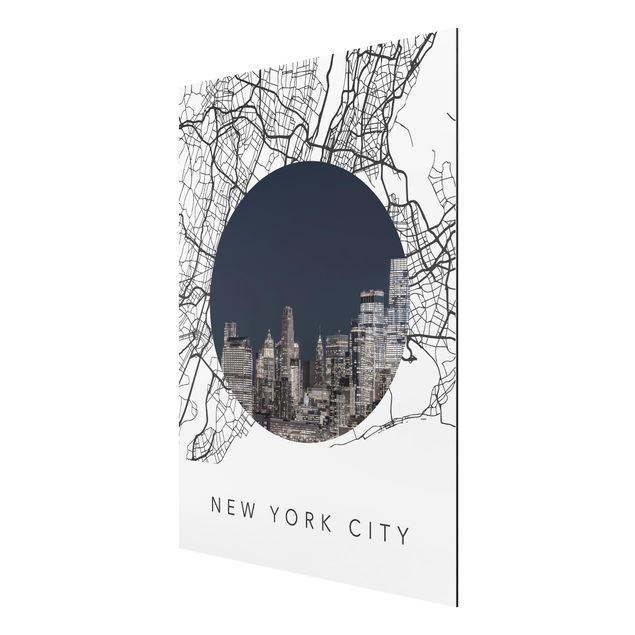 Wandbilder New York Stadtplan Collage New York City