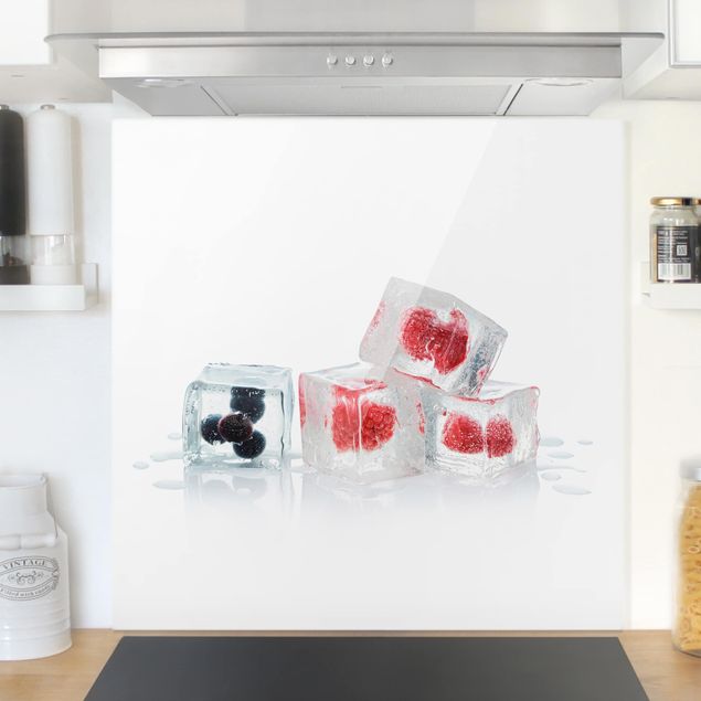 Wanddeko Küche Früchte im Eiswürfel