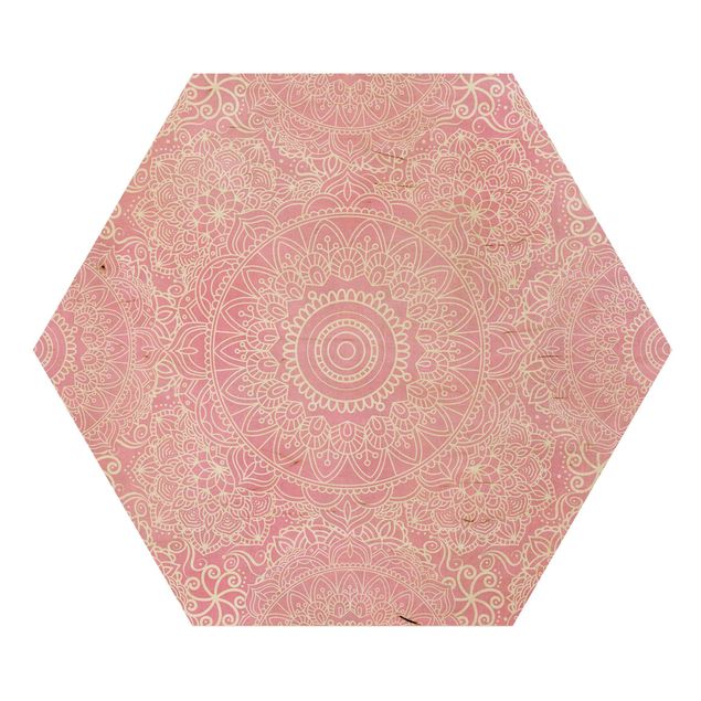 Wanddeko rosa Muster Mandala Rosa